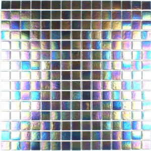 Iridium Iridescent Glass Mosaic Pewter Iridium Iridescent Glass Mosaic Pewter Gold Vein & Iridium Glass Mosaic
